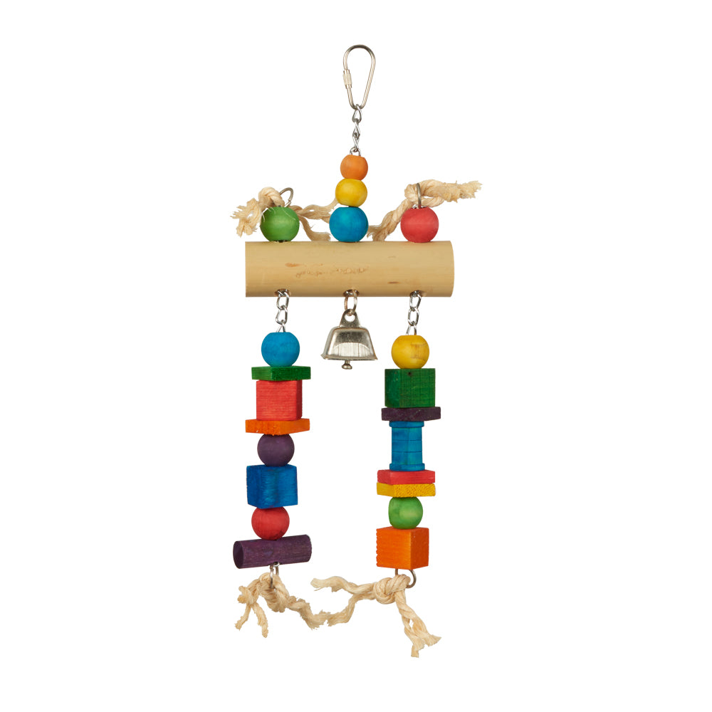 Medium bamboo log bird cage toy
