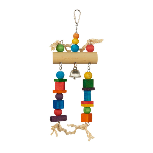 Medium bamboo log bird cage toy