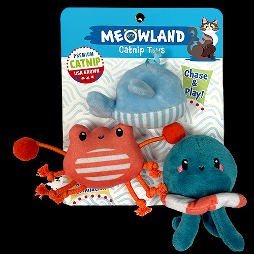 Meowland Ocean Plush Catnip 3 pk