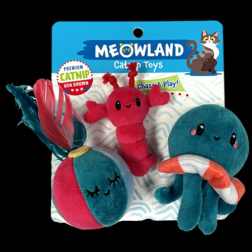 Meowland Aquatic Plush Catnip 3 pk