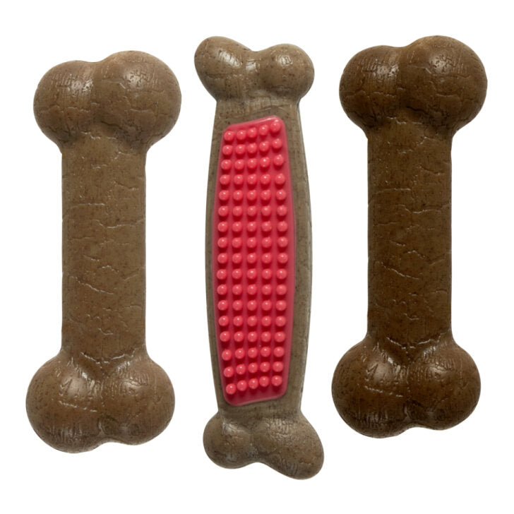 DURAFLEX SMALL 3PK - BACON/MINT/WOOD FLAVORED