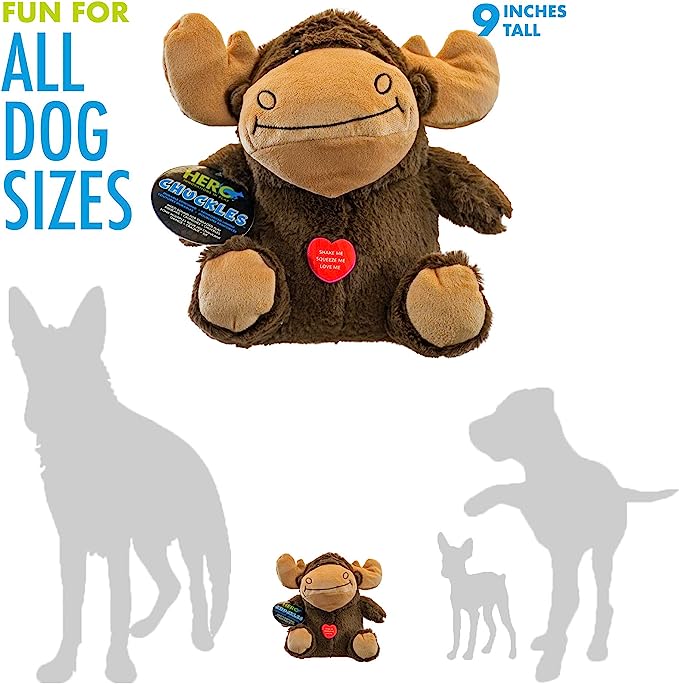 Hero Chuckles 2.0 Plush Moose with 3-in-1 Squeaker