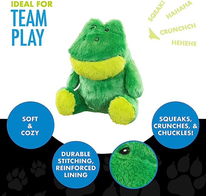 Hero Chuckles 2.0 Plush Frog with 3-in-1 Squeaker