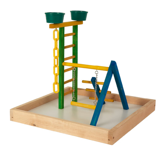 18" Junior Playground Bird Perch with Cups