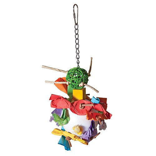 Large crunchy disco ball bird cage toy