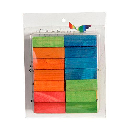 Extra small pre drilled and dyed wood slats for bird toys