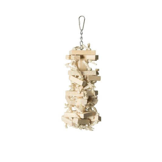 Medium Knots N Blocks Natural bird cage toy
