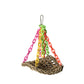 Grass woven party hammock bird cage toy