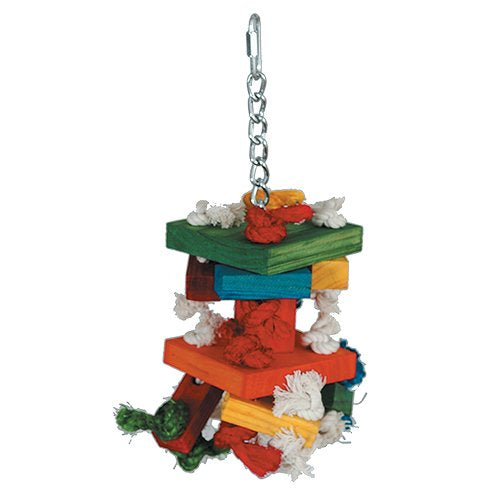 Rope Bird Chew Toy For Parrots, Wooden Block Parrots Chew Toy, Bird Toys