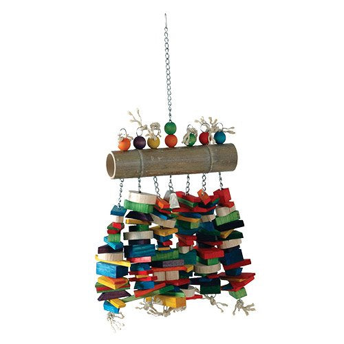 Giant bamboo log bird toy