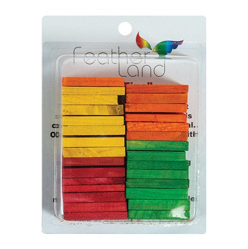 Multi colored wooden slats DIY bird toy