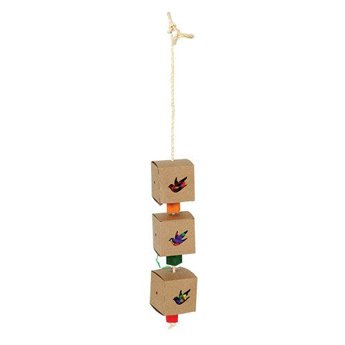 Large triple foraging box bird cage toy