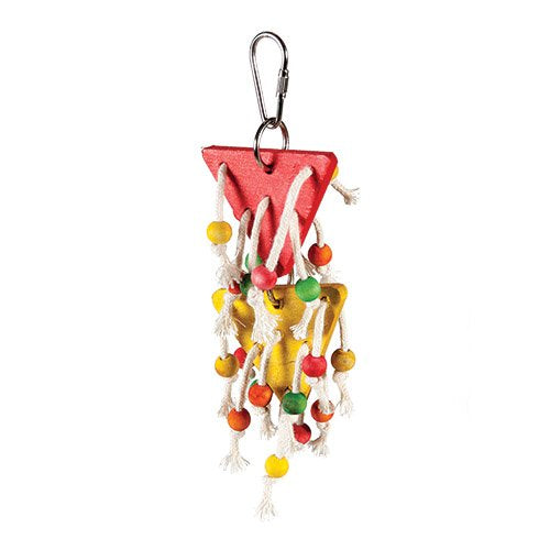 Double beaded triangle bird cage toy