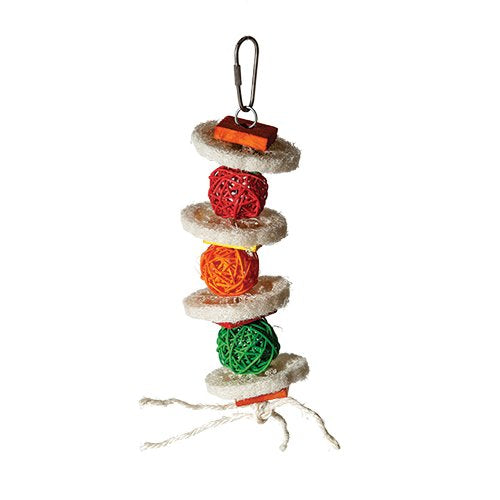 Quad Loofa stacks and vine balls bird cage toy