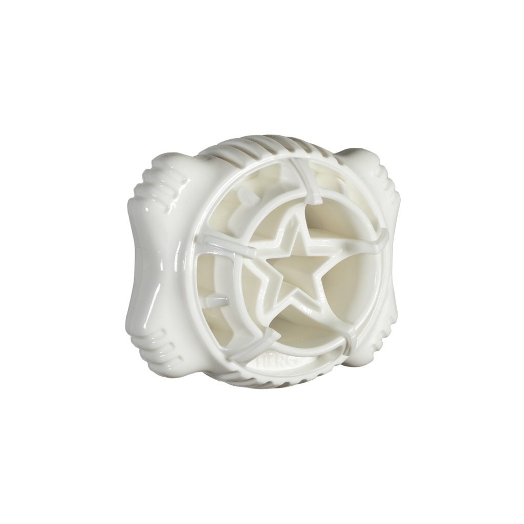 White Medium chewing rubber bone ball for dogs
