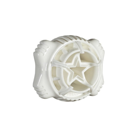 White Medium chewing rubber bone ball for dogs