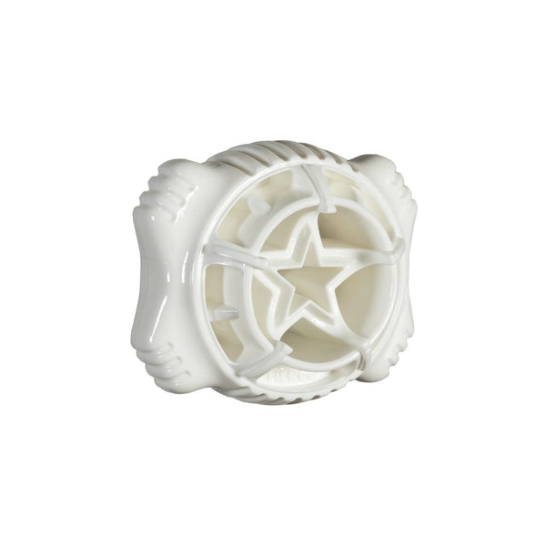 White Medium chewing rubber bone ball for dogs