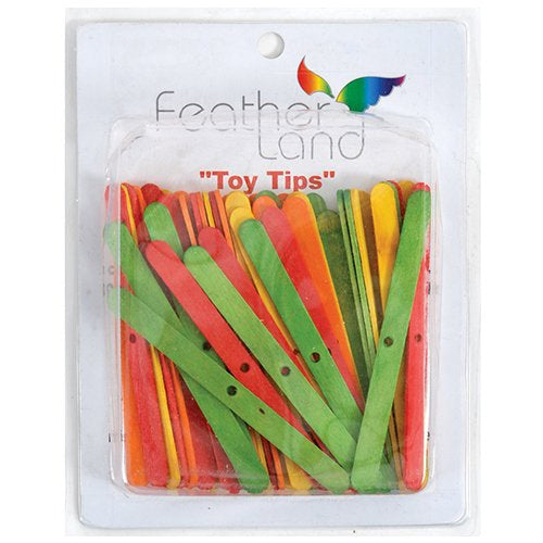 Bird Toy Parts - Colorful Wooden Popsicle Sticks - 0.33 x 5.5 (100 to 105  pcs / pack)
