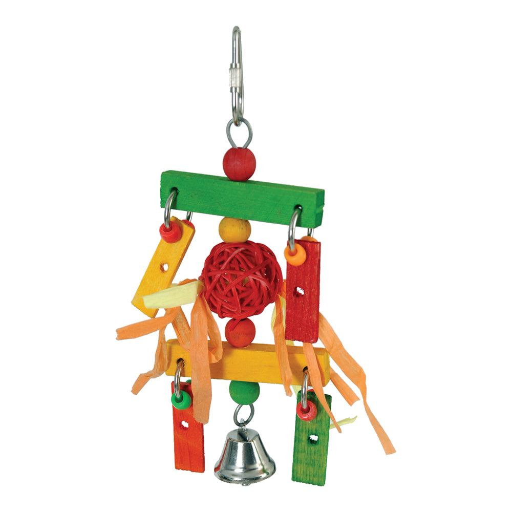 Windchime toy with wooden blocks for small birds