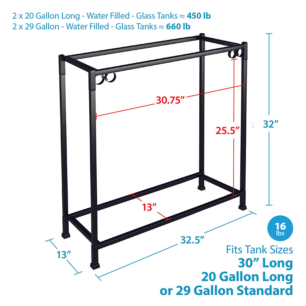 TitanEze 20 Gal Long Tank or 29 Gal Aquarium Stand dimensions