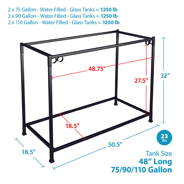 TitanEze 75 Gal Aquarium Stand dimensions