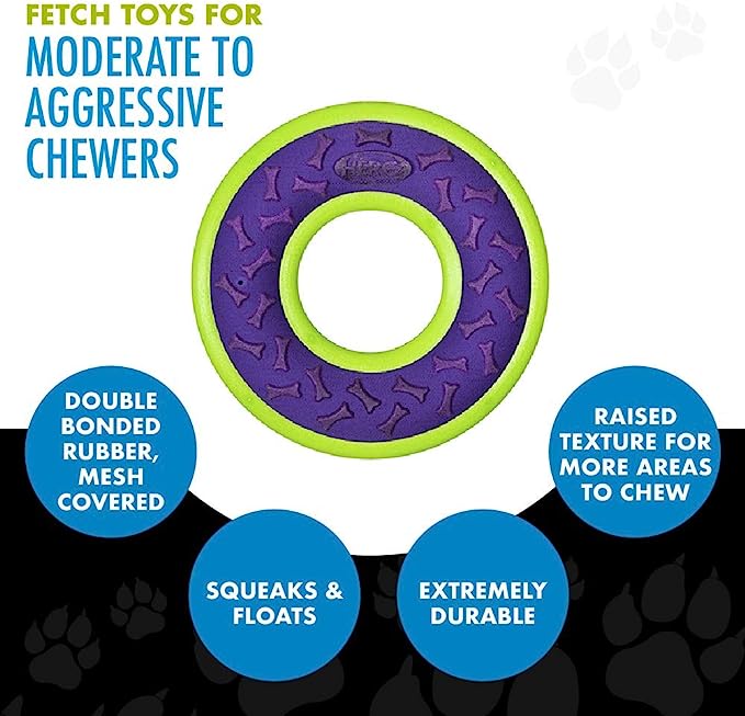 HERO Outer Armor Large Fetch Ring for Medium-Large Dogs, Floats & Squeaks
