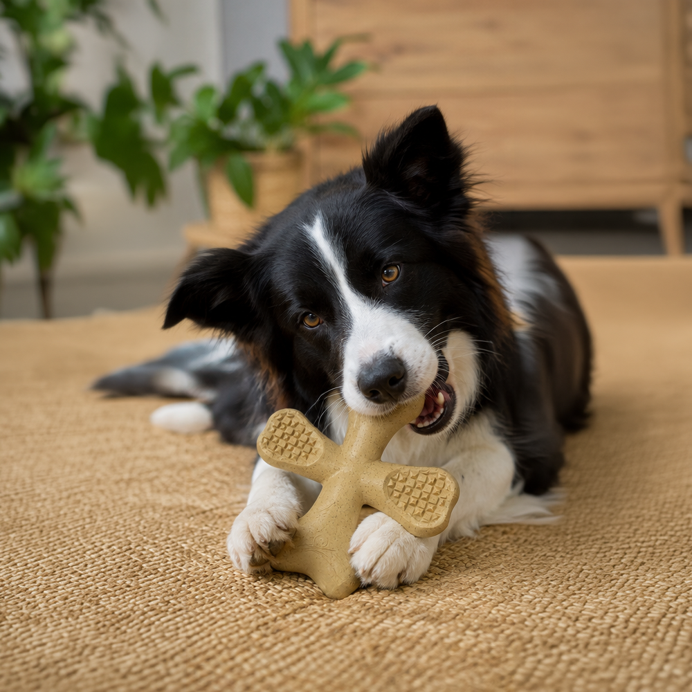 DuraFlex Bacon-Flavored Cross Bone Dog Toy