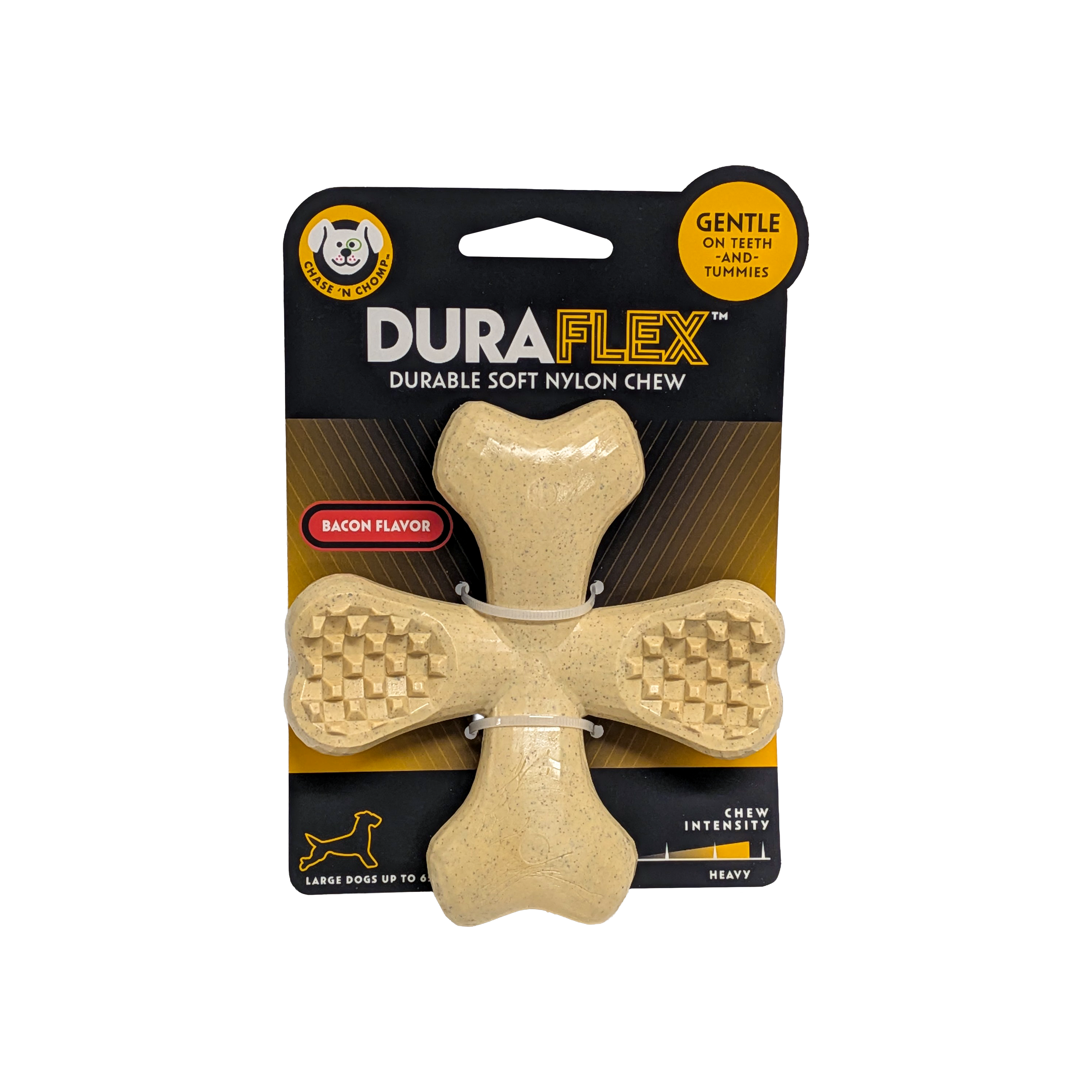 DuraFlex Bacon-Flavored Cross Bone Dog Toy