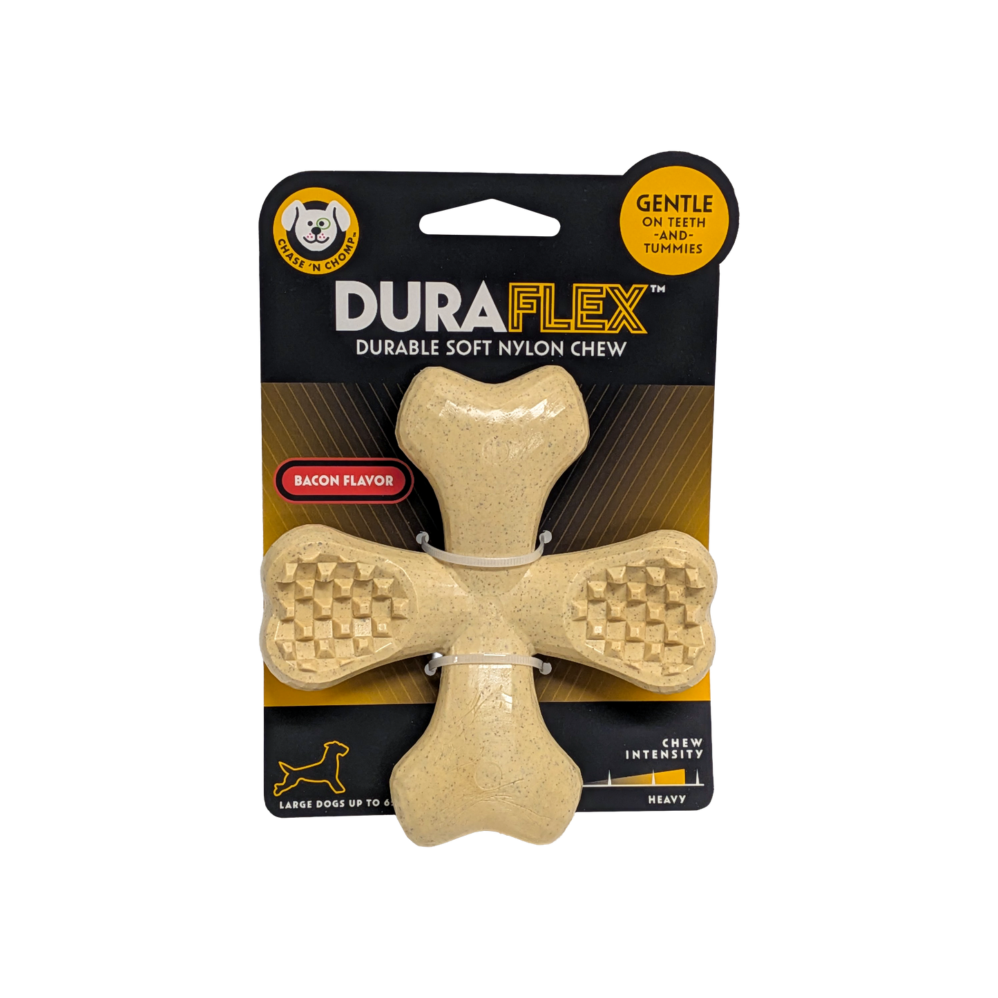 DuraFlex Bacon-Flavored Cross Bone Dog Toy