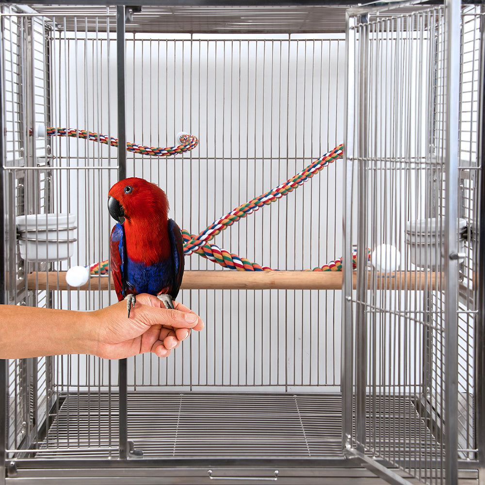 Folding Stainless Steel Mission Bird Cage