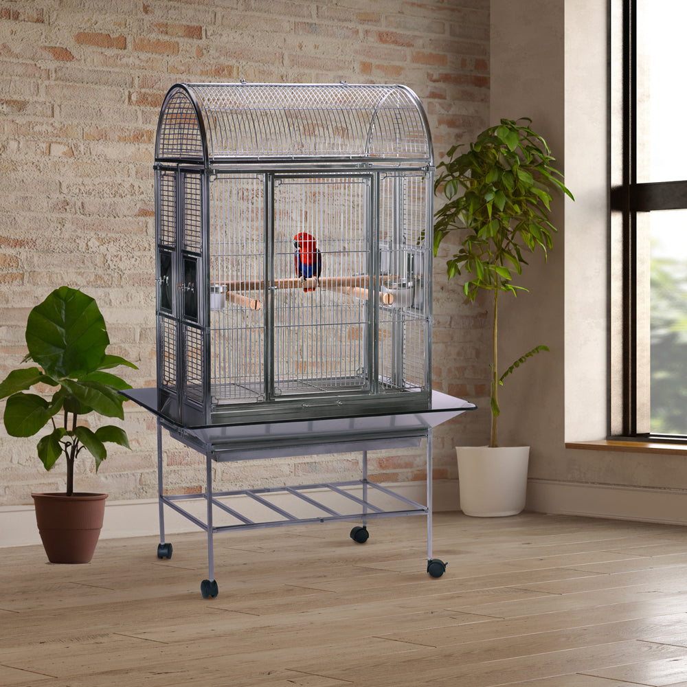 Folding Stainless Steel Mission Bird Cage