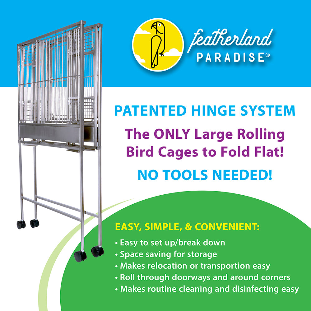 Folding Stainless Steel Alexandria Bird Cage