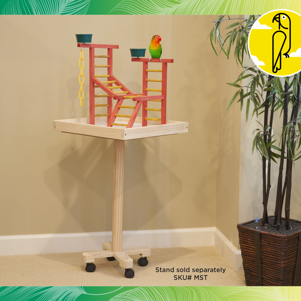 18" Junior Playland Bird Perch with Cups