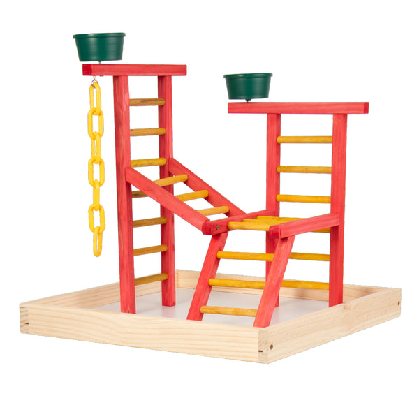 18" Junior Playland Bird Perch with Cups image