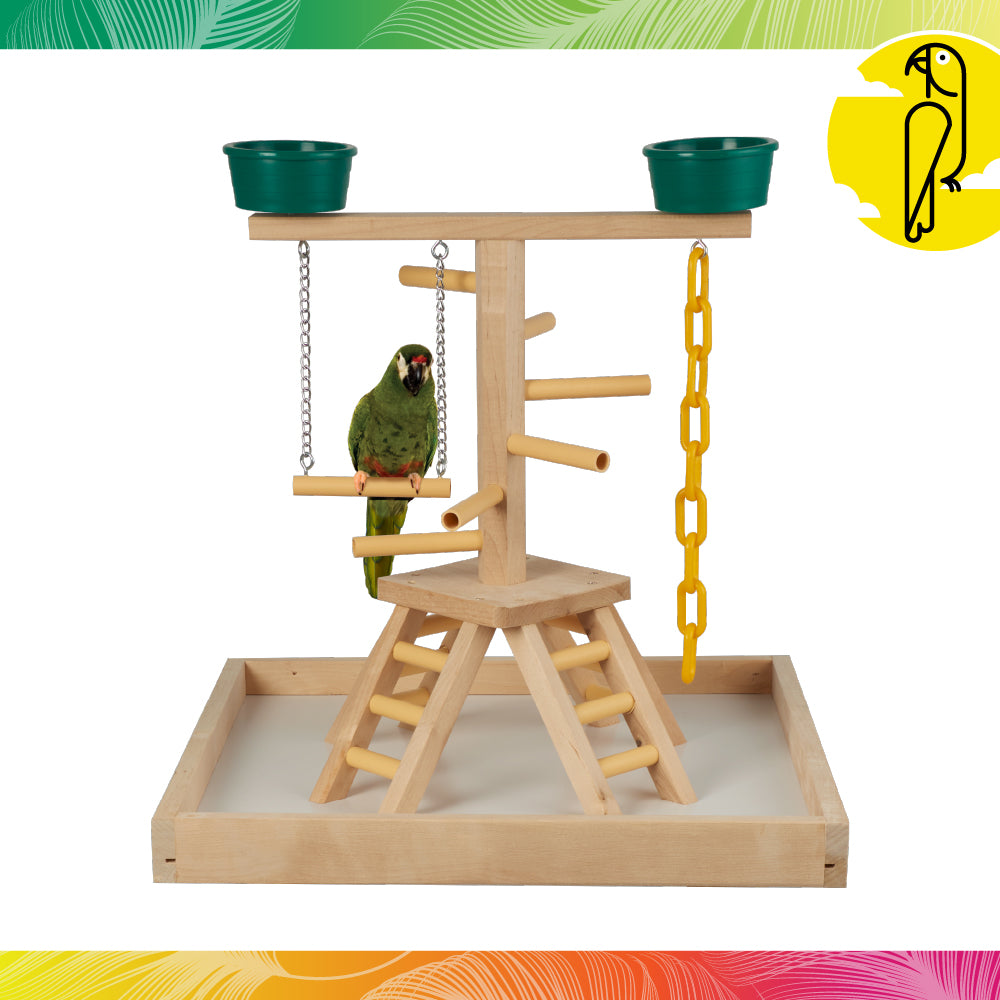 20" Pyramid Playland Bird Perch with Cups