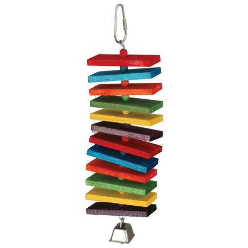 Medium rainbow stack bird cage toy