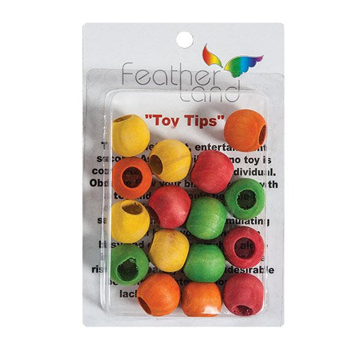 3/4" multi-colored round wood beads for DIY bird toys