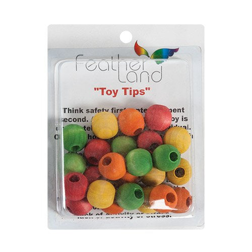 7/8" multi-colored round wood beads for DIY bird toys