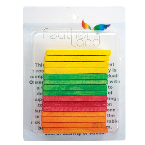 1/4” multi-colored wooden slats for bird toys