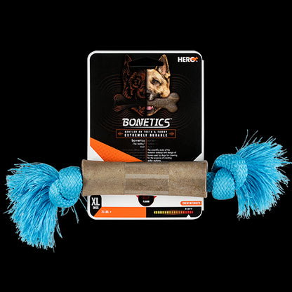 Beef flavored Hero Bonetics™ extra large tassel bone dog chew toy