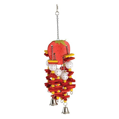 Large strawberry bird cage toy