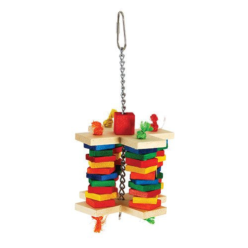 Medium rainbow criss cross bird cage toy
