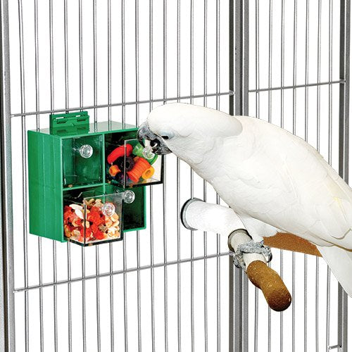 Four Big Drawers foraging toy for birds