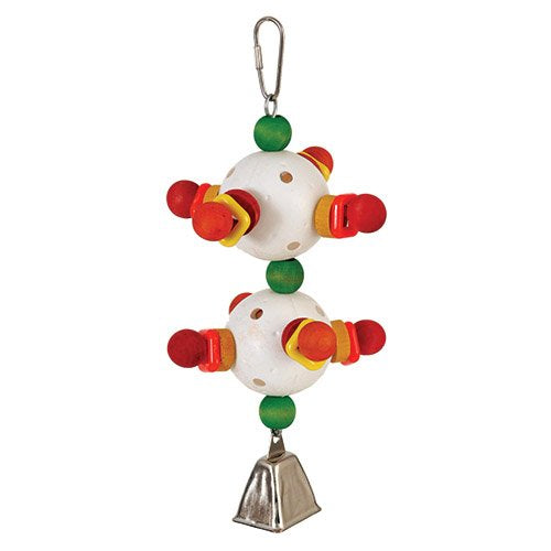 3D Double ball with bell engaging bird toy
