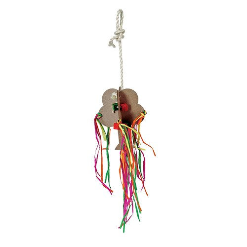 Medium 3D chipboard tree with streamers bird cage toy