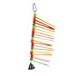 Whirly bird toy with sticks and dyed beads for birds