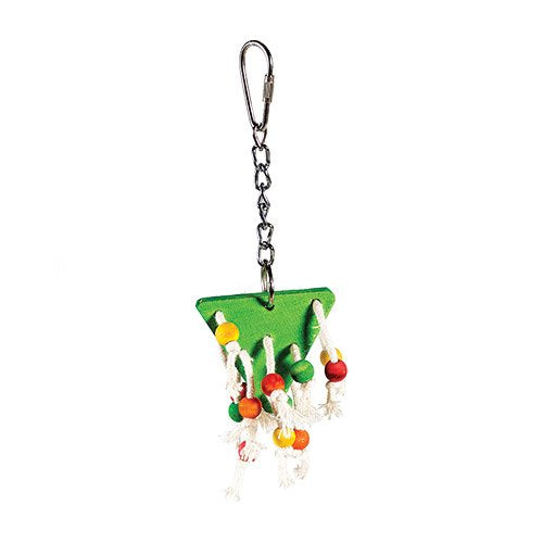 Beaded triangle toy for birds