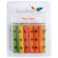 Multi-colored drilled dowels for DIY bird toys